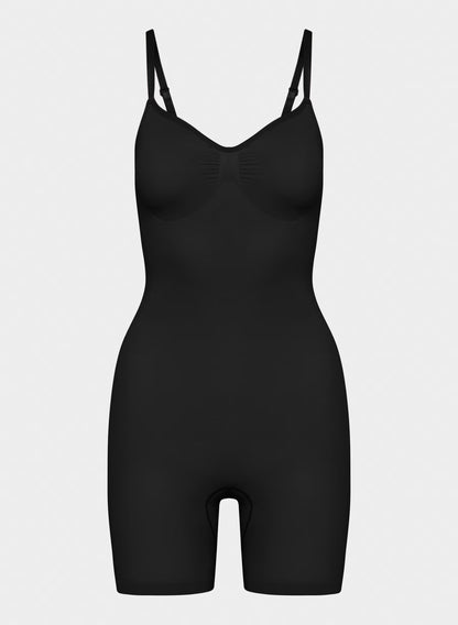 SKINTY™ Seamless Mid-Thigh Bodysuit black