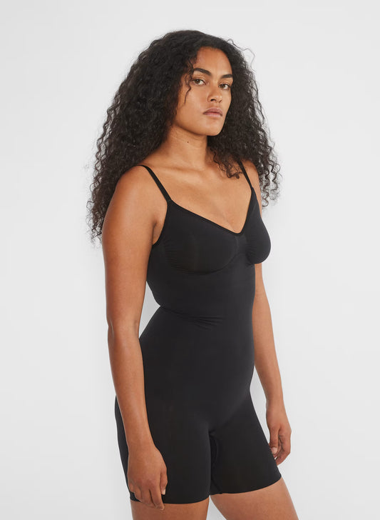 SKINTY™ Seamless Mid-Thigh Bodysuit black